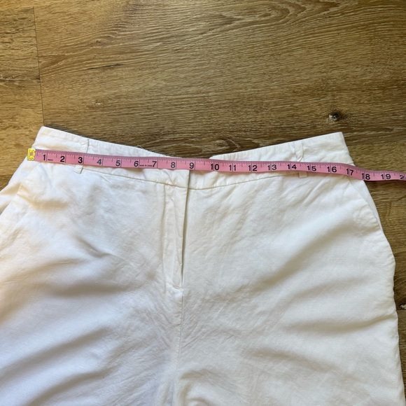 Womens Linen Wide Leg Pants XL White Minimalist Beachy Boho Capsule Coastal - Picture 10 of 12